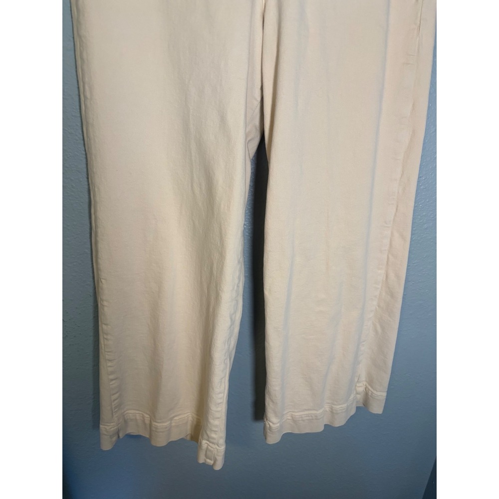 Anthropologie Pilcro The Skipper Side Zip High Rise Crop Wide Leg Jean Cream 31 - Picture 5 of 10